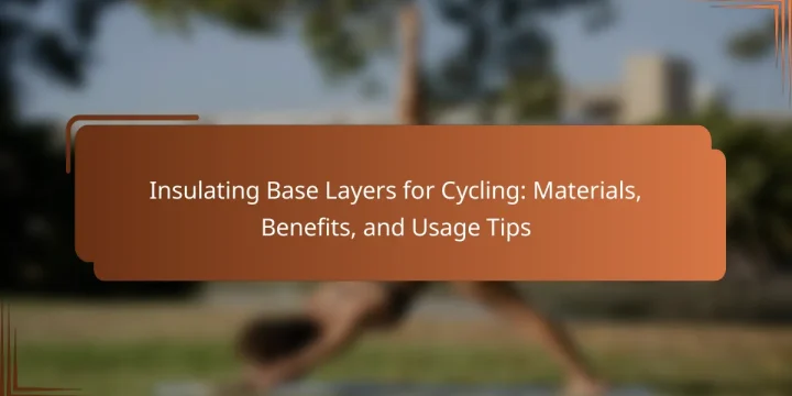 Insulating Base Layers for Cycling: Materials, Benefits, and Usage Tips