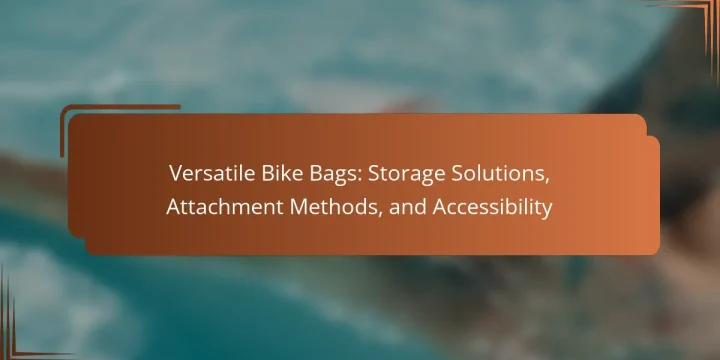 Versatile Bike Bags: Storage Solutions, Attachment Methods, and Accessibility