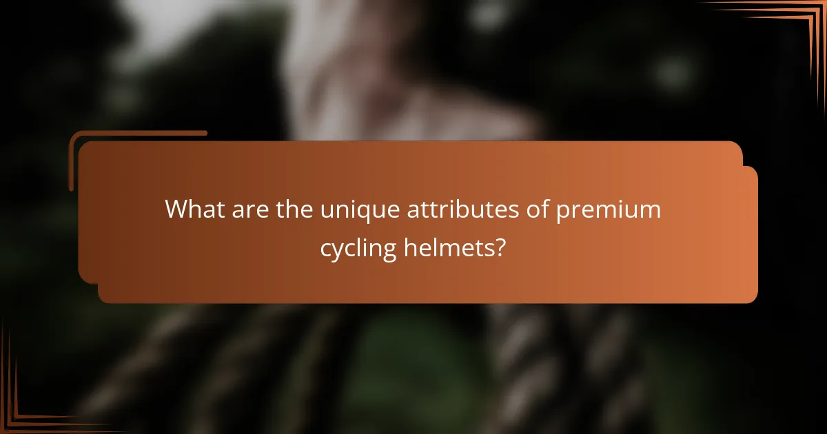 What are the unique attributes of premium cycling helmets?