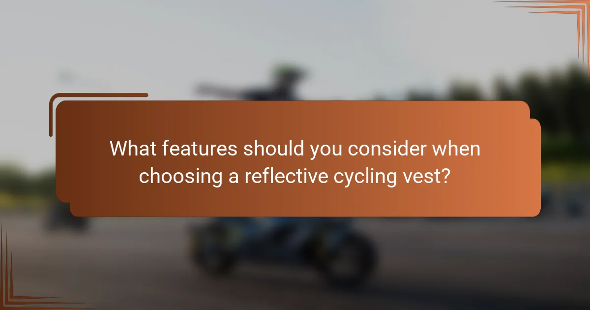 What features should you consider when choosing a reflective cycling vest?