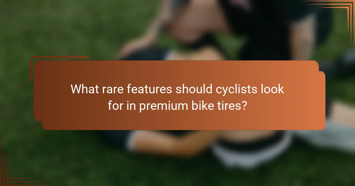 What rare features should cyclists look for in premium bike tires?