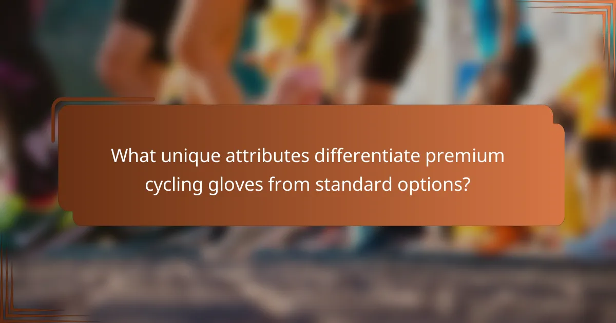 What unique attributes differentiate premium cycling gloves from standard options?