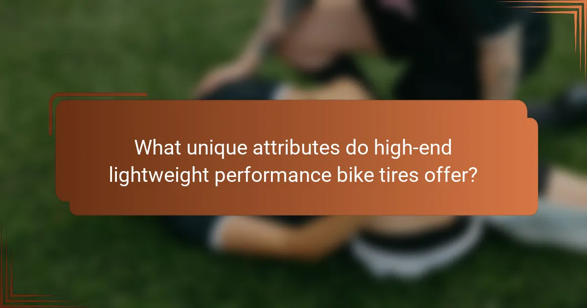 What unique attributes do high-end lightweight performance bike tires offer?