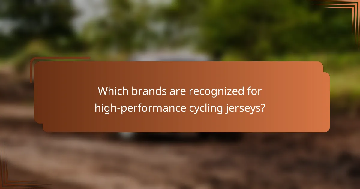 Which brands are recognized for high-performance cycling jerseys?