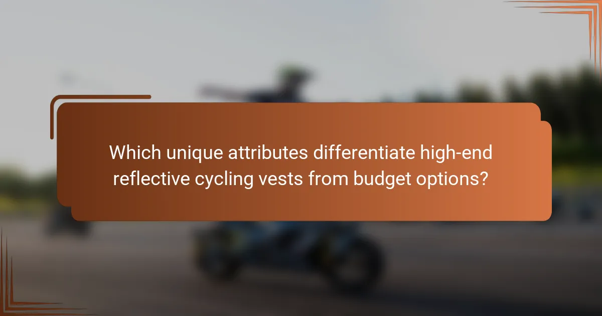 Which unique attributes differentiate high-end reflective cycling vests from budget options?