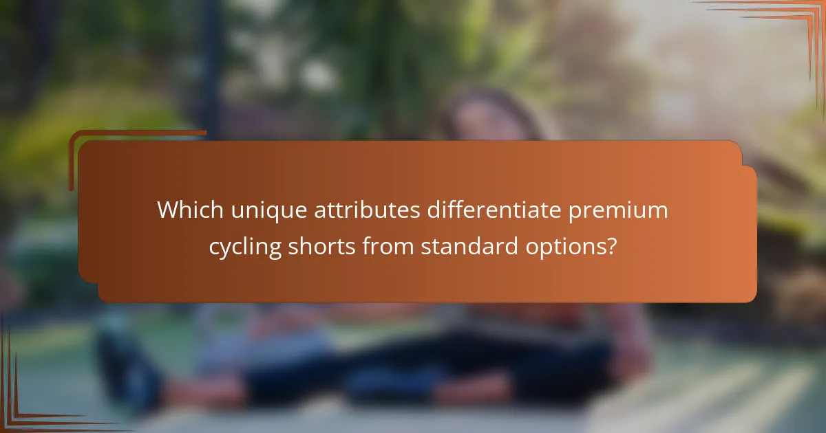 Which unique attributes differentiate premium cycling shorts from standard options?